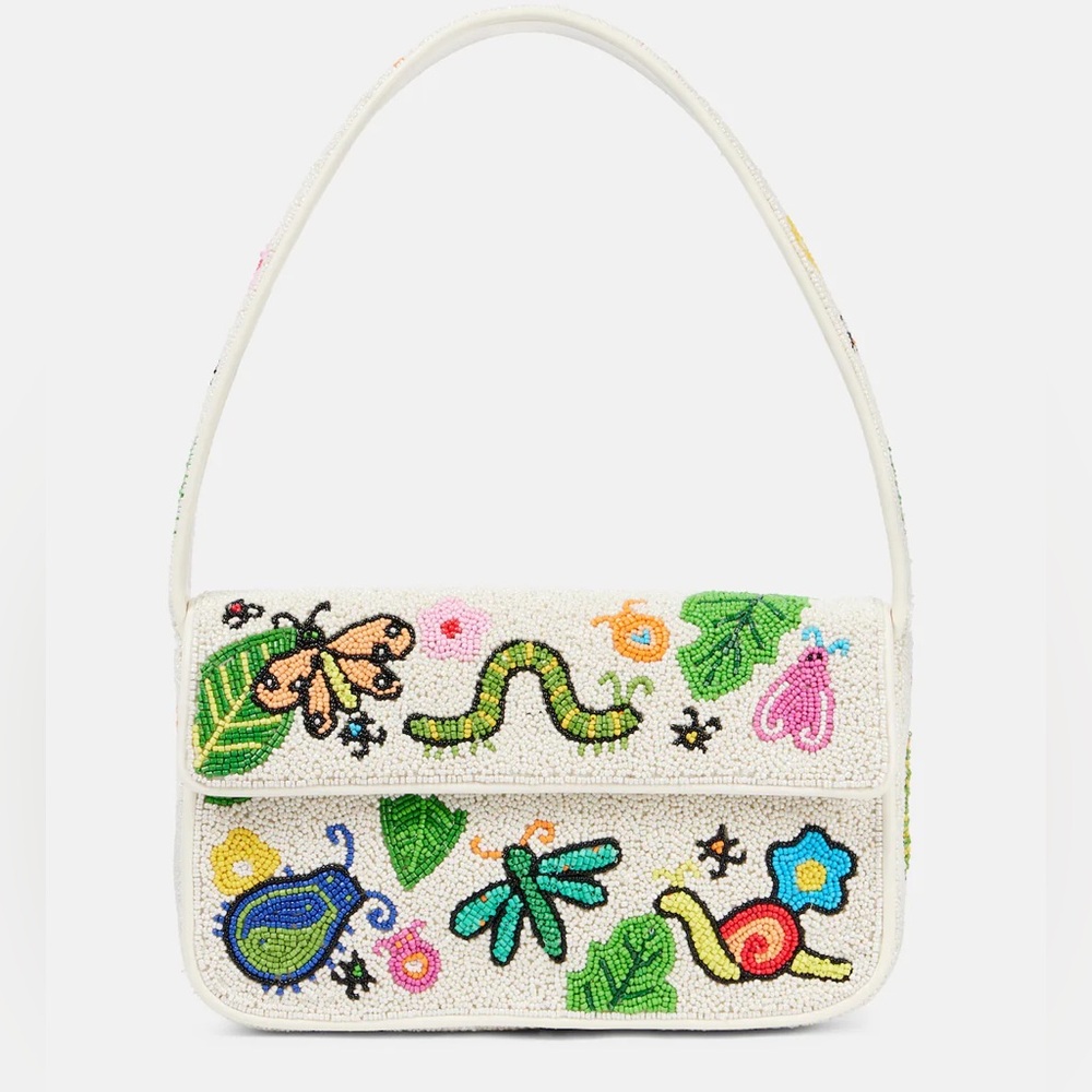 Price Firm - STAUD Tommy Beaded Shoulder Bag - Bug Out